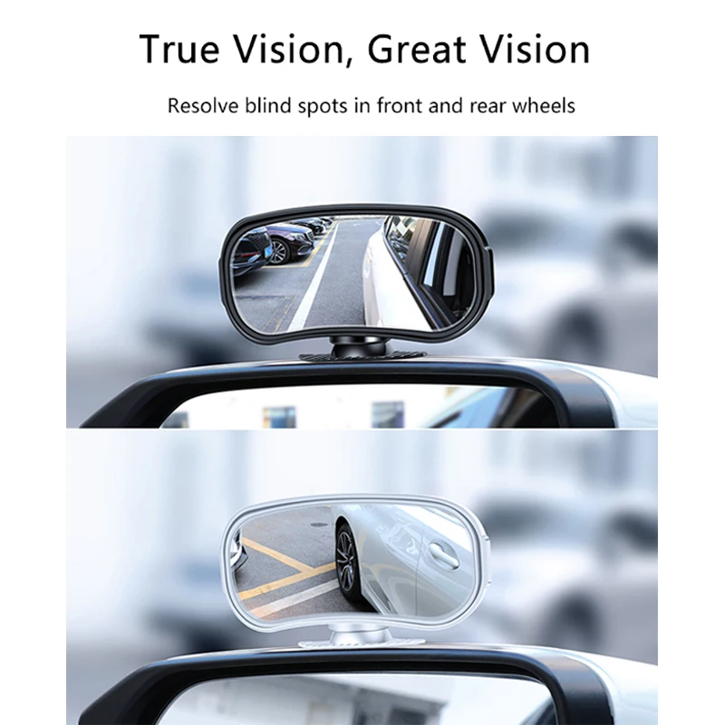 

New 1PC Car Mirror Auxiliary Rear View Mirror Wide Angle Side Rear Mirrors Reverse Blind Spot 360° Adjustable Car Accessories