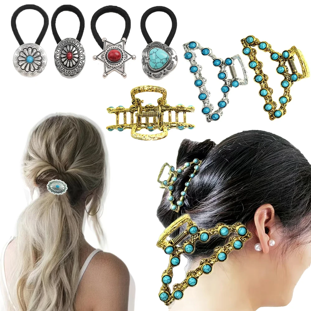 2 Stück Vintage Sandale grüne Haarspange, Haargummi, große Größe, hochwertiges Haar-Accessoire mit einem Haargriff, Kopfgeschenk, Haarspange für Mädchen