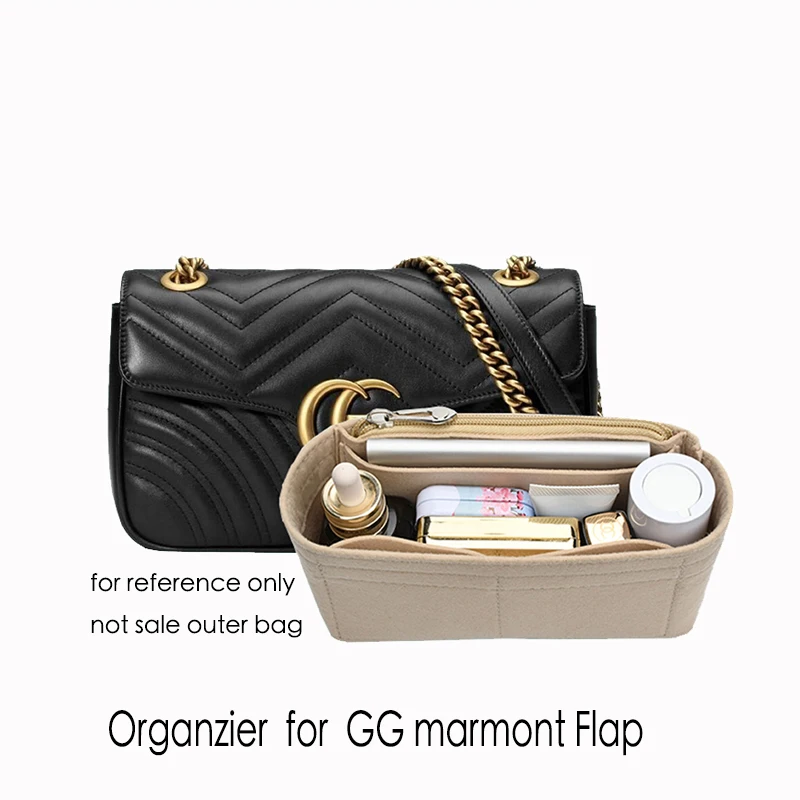 For GG marmont Flap Handbag Felt Cloth Insert Bag Organizer Makeup Handbag Organizer Travel Inner Purse Portable Cosmetic Bags