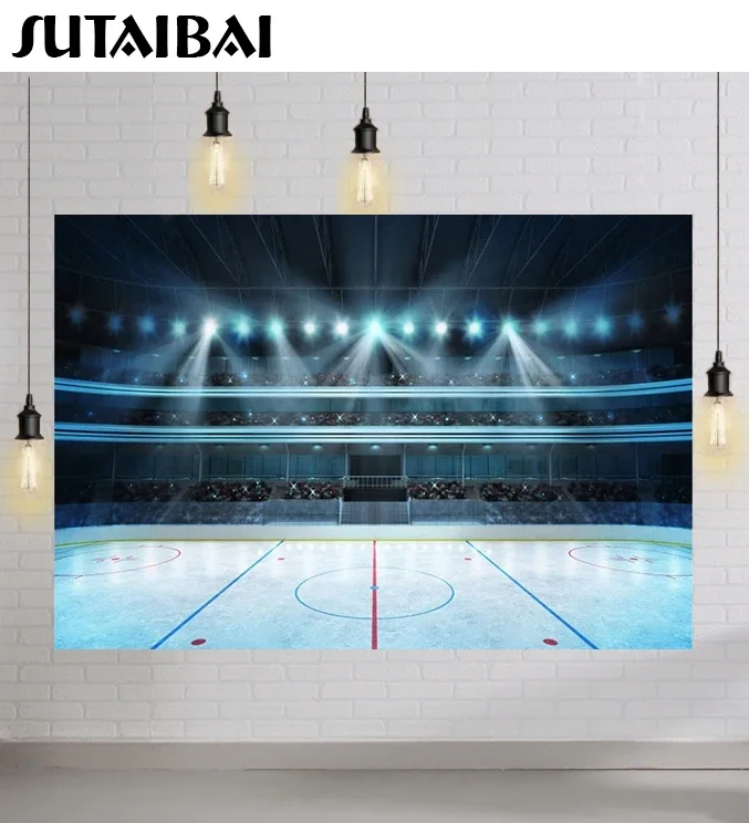 

Ice Hockey Sport Photography Backdrops Stadium Sports Match Newborn Baby Boy Children Photo Booth Shoot Background Photographic