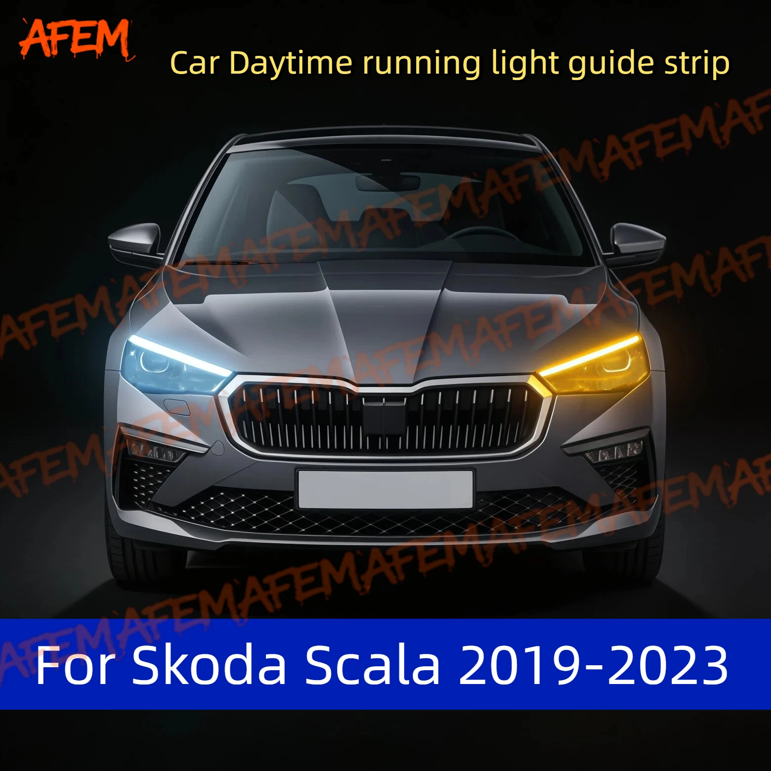 2 Stück LED-Lichtleisten für Skoda Scala 2019-2023, 12V, für Tagfahrlicht, Blinker, DRL, Auto-Modifikation