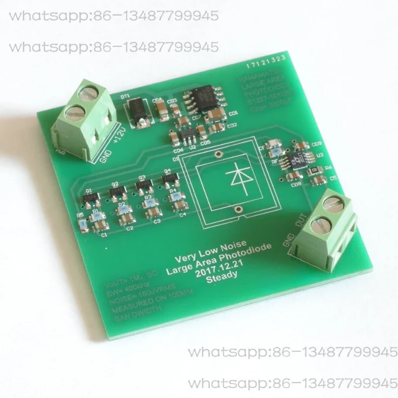 Ultra Low Noise Large Area Photodiode Amplifier, Silicon Photocell Amplifier for Optical Signal Detection