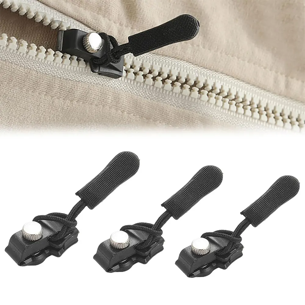 Universal Zipper Repair Kit Quick Instant Detachable Zipper Head Replacement Zipper Slider Pull for Jacket Bags Coat Free Sewing