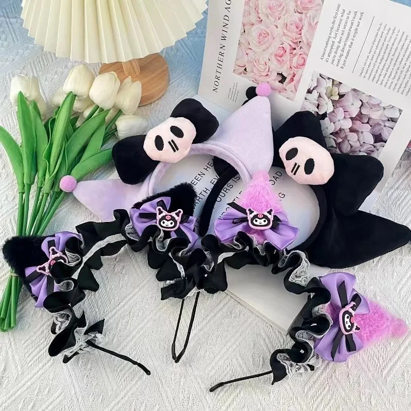 Kawaii Kuromi Headband Cinnamoroll My Melody Lolita Plushie Hair Accessories Cartoon Sanrios Ornament Photography Props Gift