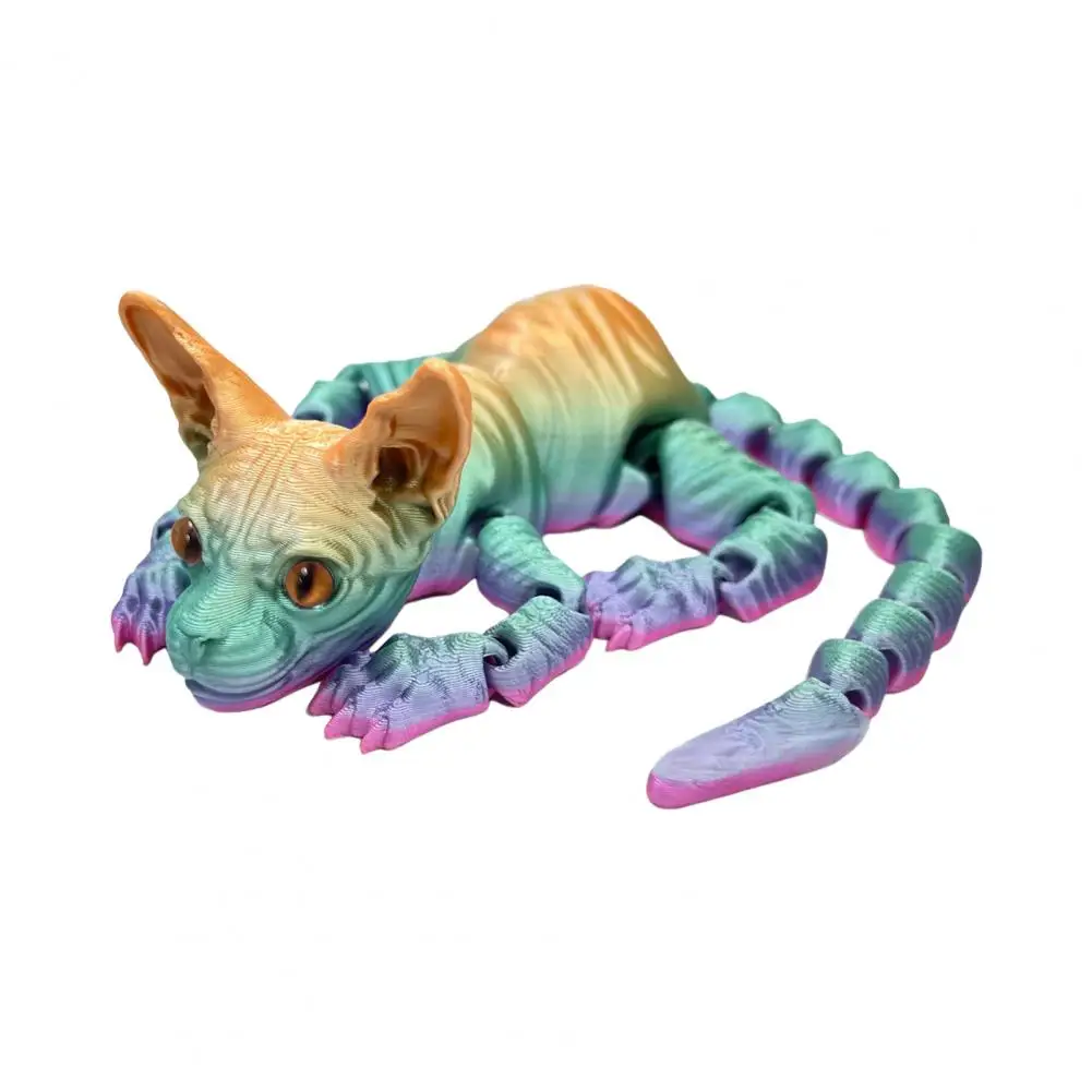 3d พิมพ์รูปปั้นแมวก้อง Sphynx ตุ๊กตาแมว Movable Joints Hairless Cat สําหรับบ้านสําหรับชั้นวางหนังสือ