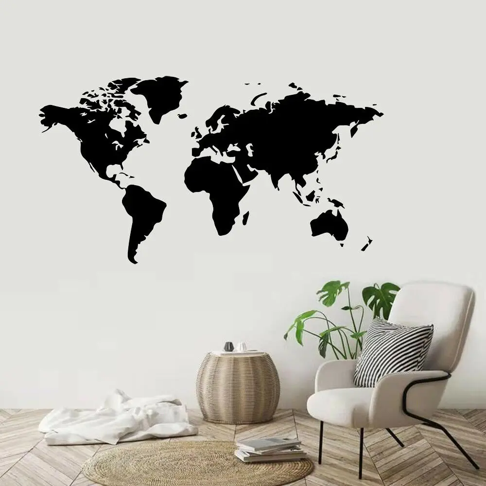 Large 106cmX58 Wall Sticker Decal World Map for House Living Room Decoration Stickers Bedroom Decor Wallstickers Wallpaper Mural