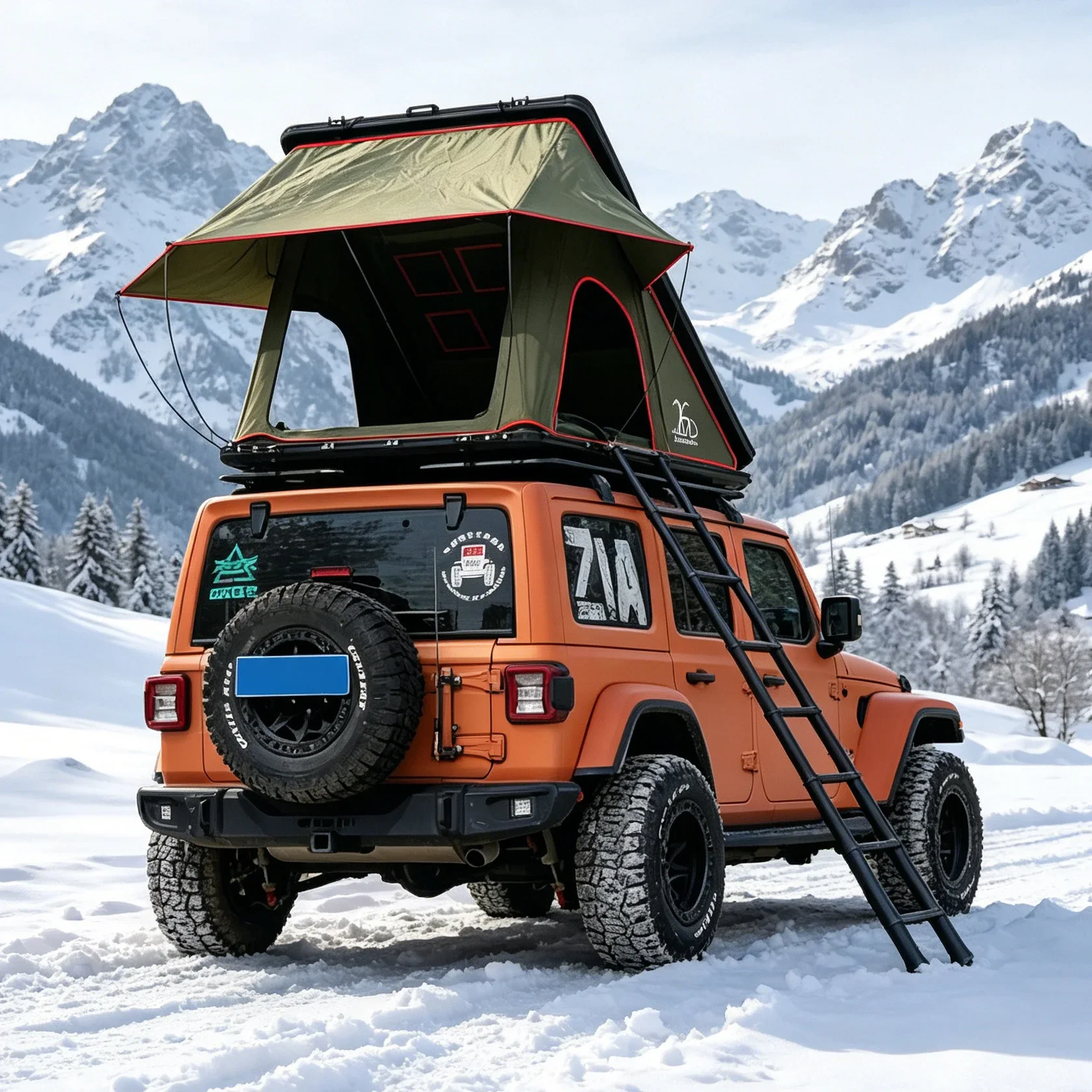 

Factory Outlet Green Fabric Car Roof Tent 4WD Universal Fit for SUV Pickup Camping