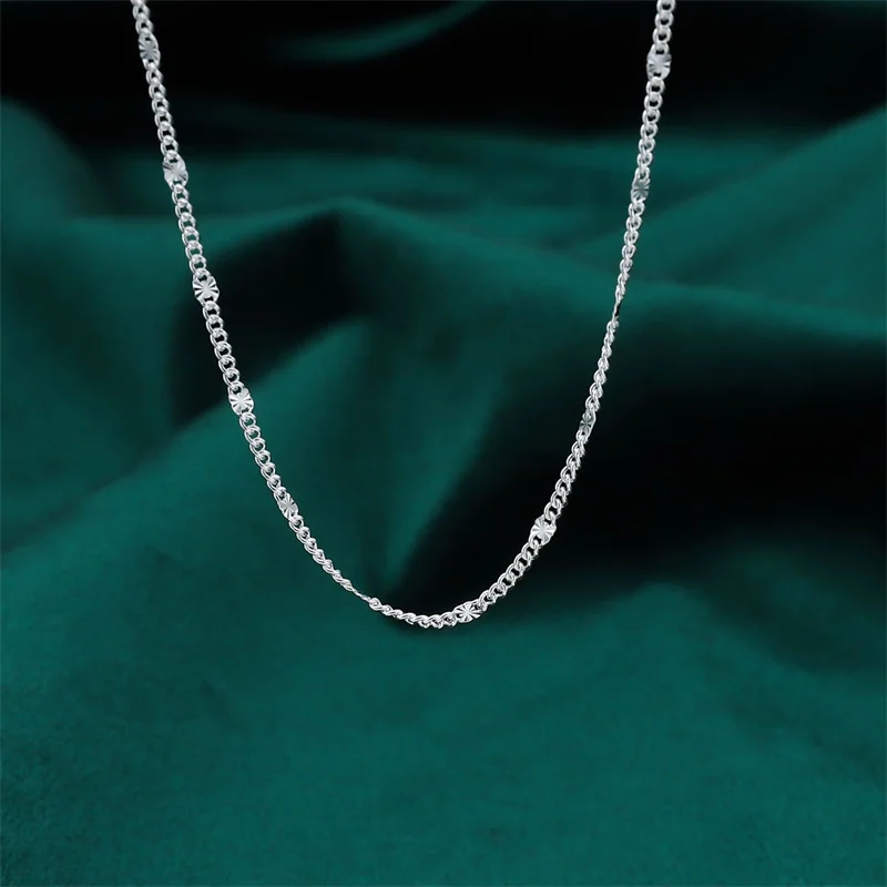 Women's 999 Solid Silver Snowflake Necklace, 2025 New Korean-Japanese Niche Design, Elegant Minimalist Clavicle Chain