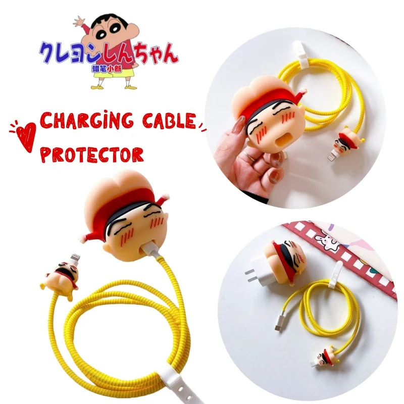 

New Crayon Shin-chan high color value creative iPhone13 charger line protective shell iPhone12 cartoon break-proof winding rope