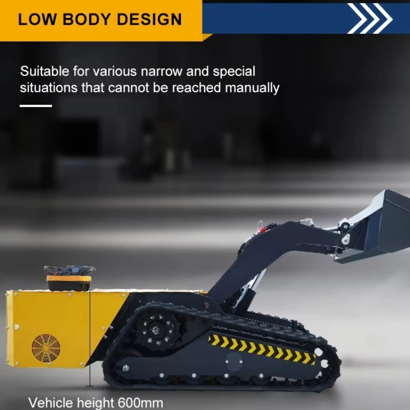 جرافة منزلق صغيرة جديدة مخصصة للتحكم عن بعد معتمدة من CE جرافة انزلاقية كهربائية صغيرة مع الملحقات