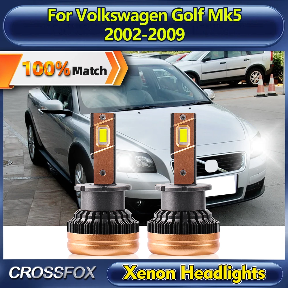 

LED Headlights 30000LM HID Xenon Lights 12V Canbus No Error Auto Lamp For Volkswagen Golf Mk5 2002-2004 2005 2006 2007 2008 2009