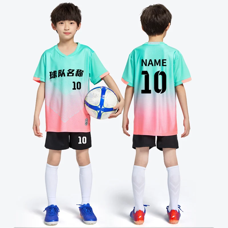 Children Football Jerseys shorts Boys Girls Soccer Clothes Set Short Sleeve Football Uniforms  Kids Soccer Tracksuit Jersey