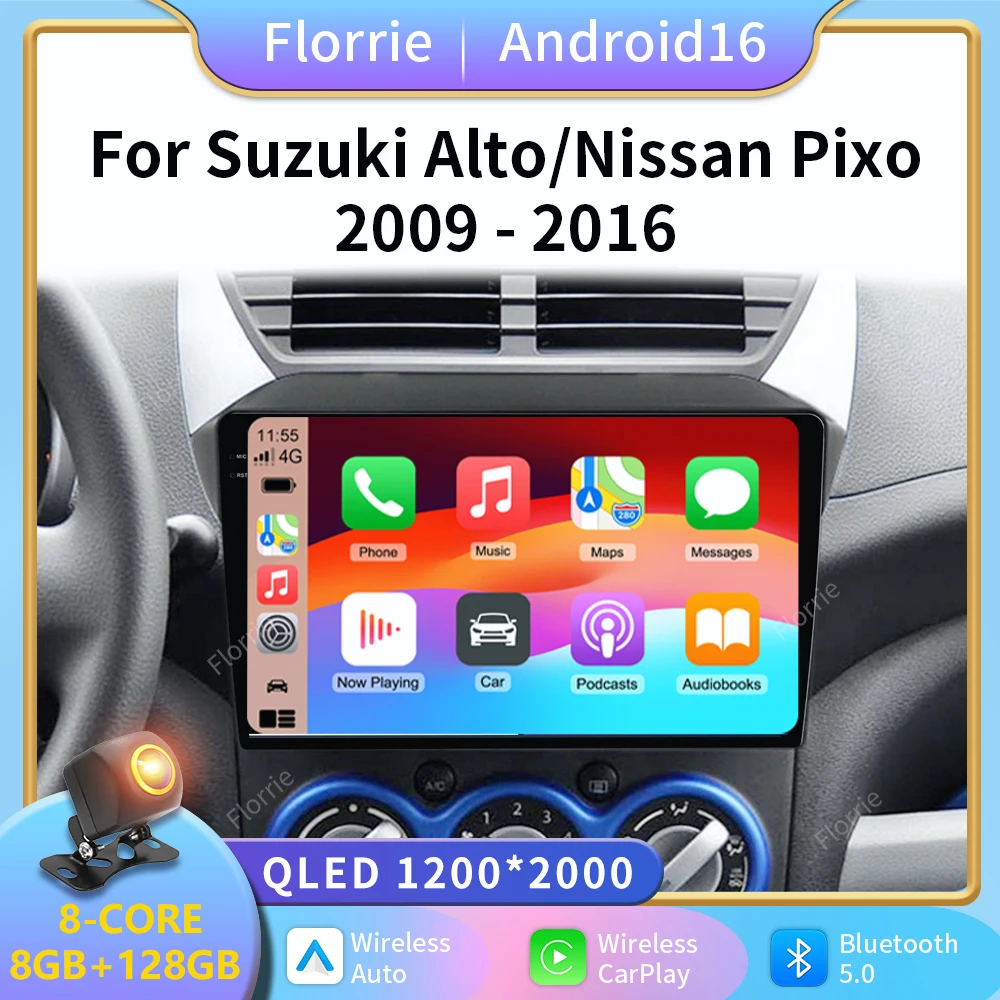 2K Car Raido Stereo Multimedia Player Android 16 For Suzuki Alto 2009 2010 2011 2012 2013 2014 2015 2016 Autoraido Carplay GPS