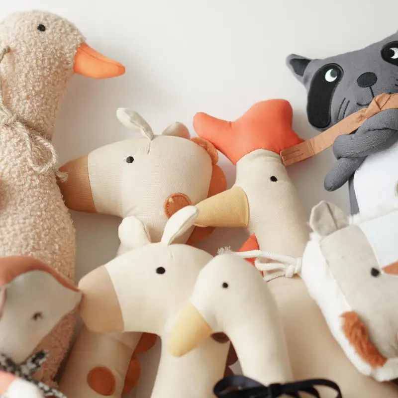 Ins جديد الشمال نمط الأطفال الماوس انفصال دمية طفل القطن الكتان ديناصور دمية عيد الميلاد الديكور الدعامة الوليد هدية