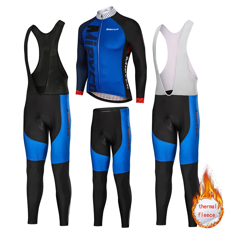 

2023 Winter Cycling Jersey Set Men's Long Sleeves MTB For Bicycle Bike Maillot Ropa Ciclismo Thermal Fleece Cycling Clothing