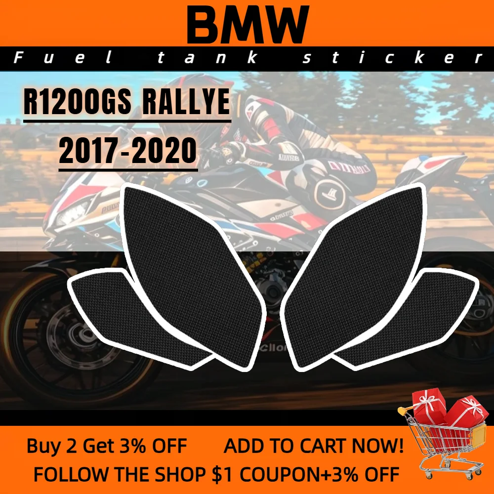 For BMW R1200GS RALLYE 2017-2020 Tank pad motorcycle Anti Slip Side Fuel tank pad Protector Stickers Gas Knee Grip Traction Pad