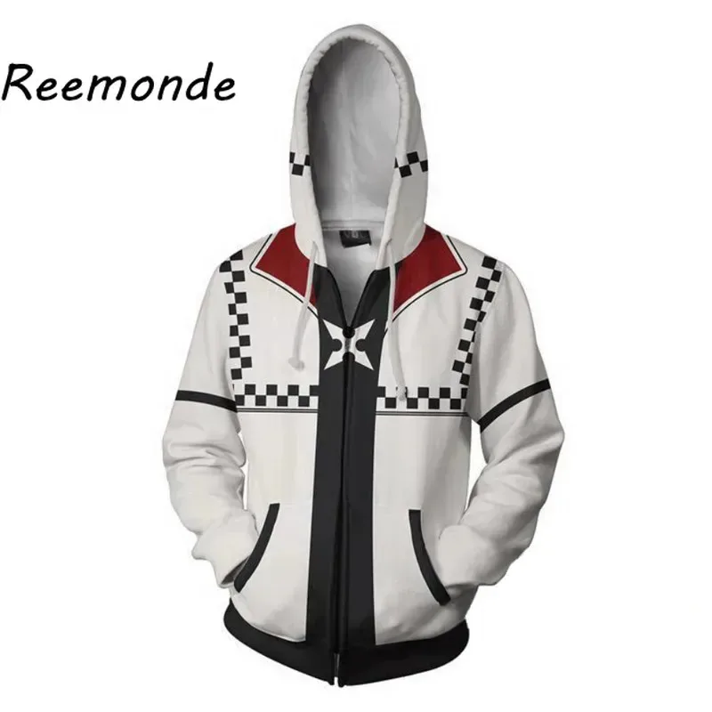 

♥ New 2025 Anime Game Kingdom Hearts Clothing Men Hooded Sweatshirts Aqua Sora Cosplay Zipper Jackets Streetwear Ma ★ Bear House