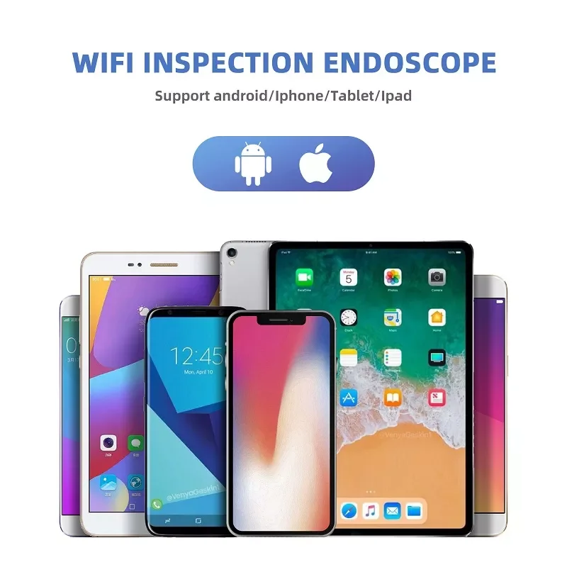 WIFI Industrial Endoscope Camera HD1200P 8mm Lens Borescope IP67 Waterproof For IPhone Smart Android USB PC Car Sewer Inspection