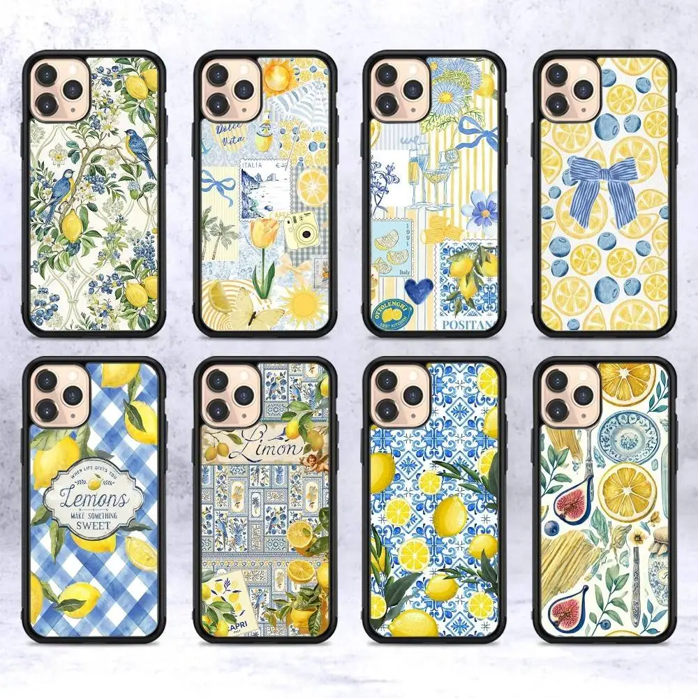 

Simple Fresh Lemon Style For IPhone 17 16 15 14 13 12 11 Pro Max Plus Shockproof PC+TPU Phone Back Cover