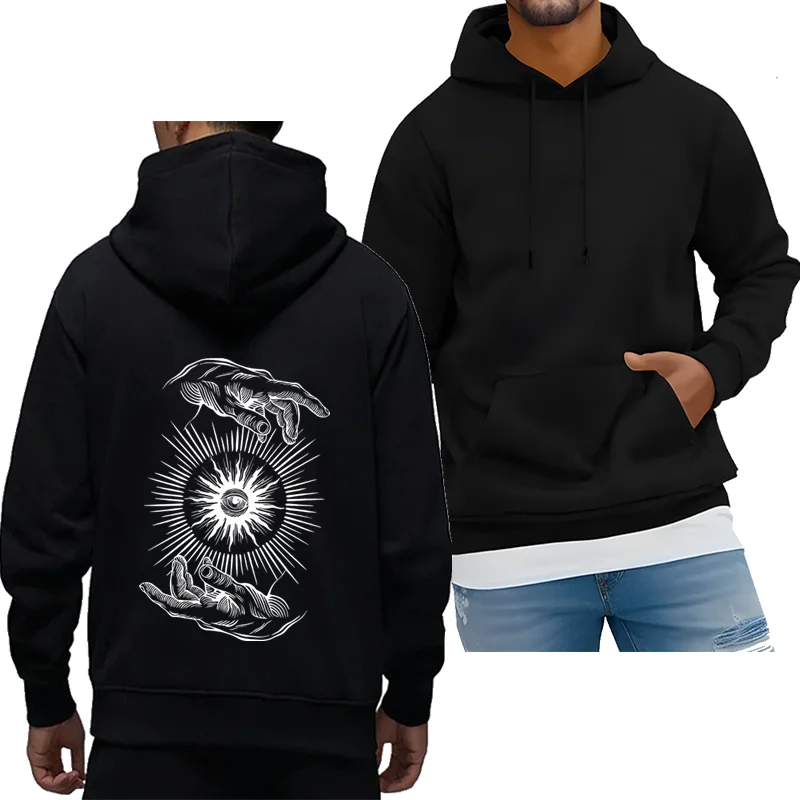 

Толстовка с принтом «руки и глаза», мужской модный пуловер в стиле хип-хоп, толстовка унисекс, повседневная уличная одежда с длинными рукавами и капюшоном в готическом стиле