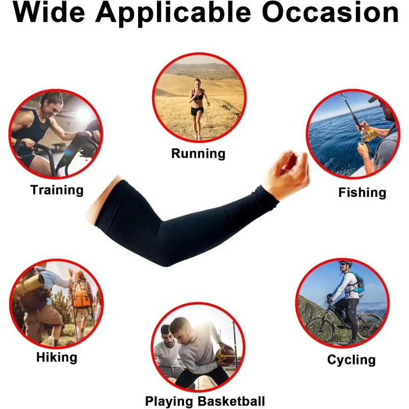2 pary rękawów chroniących przed promieniowaniem UV UPF 50 - chłodzące rękawki przeciwsłoneczne dla mężczyzn i kobiet, ochrona przed słońcem na zewnątrz