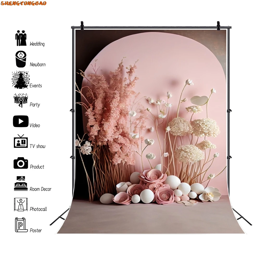 Свадебный фон для фотосъемки в стиле бохо, ретро цветок, оконная занавеска, свадебный душ, портрет, день рождения, вечеринка, фон для фотосессии, декор