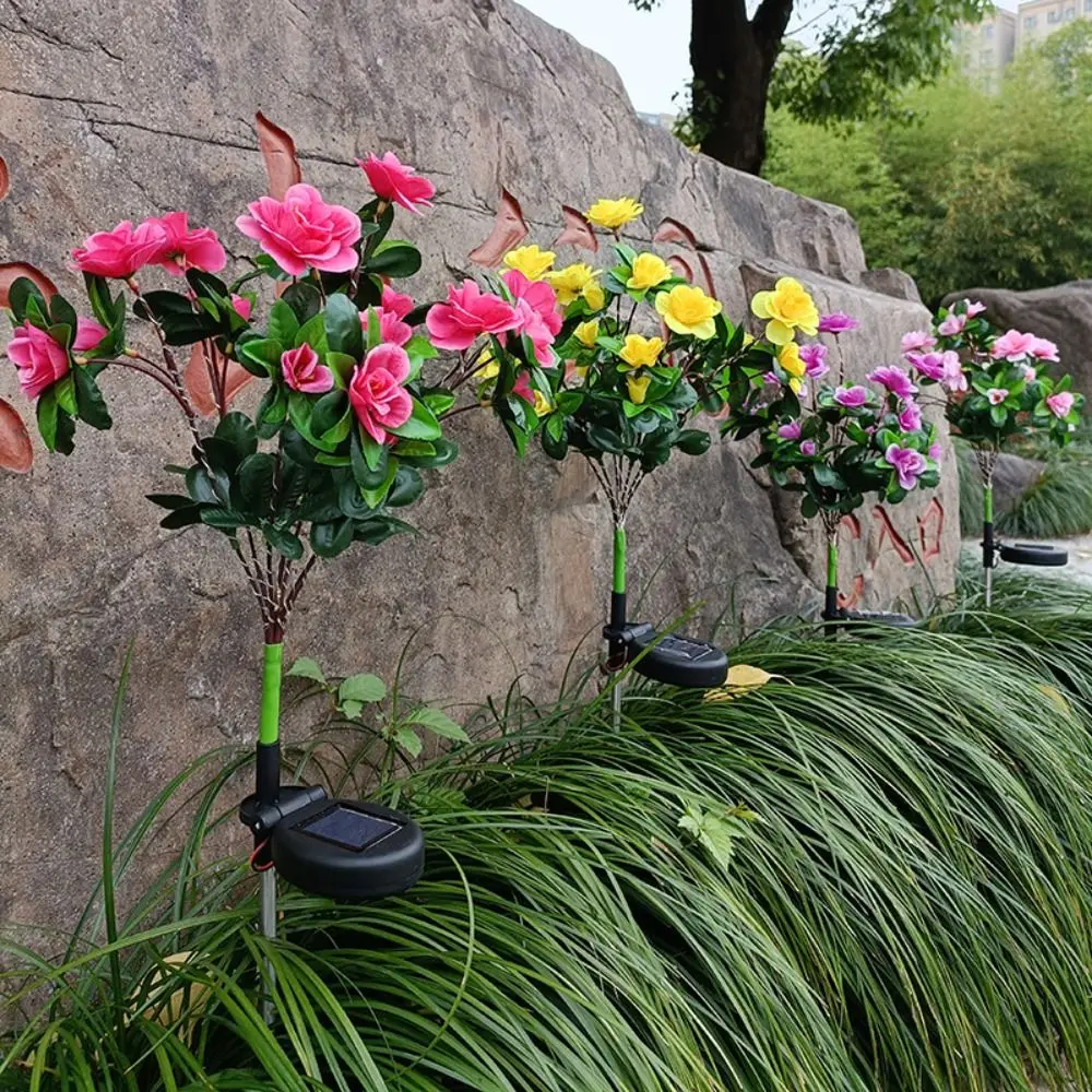 

Outdoor Artificial Flower LED Solar Light Landscape Yard Azalea Flowers Lamp Path Home Decorative Light