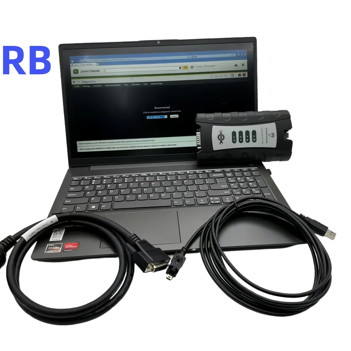 EDL V3 Agricultural Tractor Heavy Vehicle Diagnostic Kit Tool For John  Deer and Cf19Laptop  one year quality guarantee