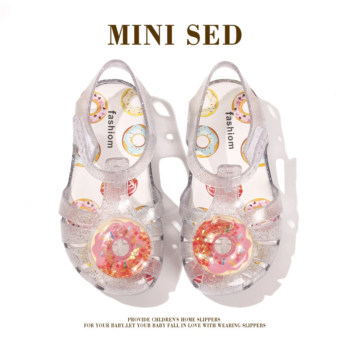 

Summer Girls' Sandals Children's Cute Ice Cream Watermelon Donuts Jelly Shoes Non-slip Waterproof Beach Shoes Princess Shoes