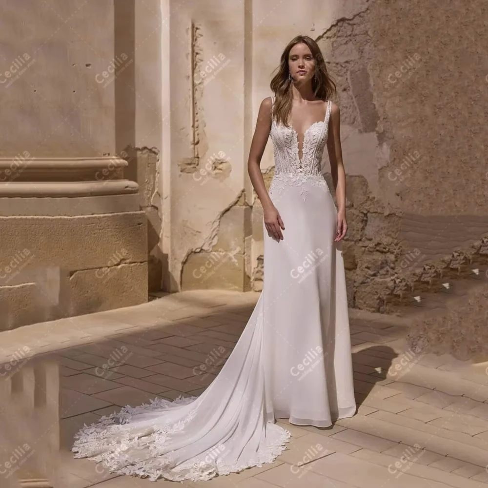 Exquisite Wedding Dresses Gorgeous Bridal Gowns Lace Appliques Full Sleeves Robes For Formal Party Customized Vestidos De Novia