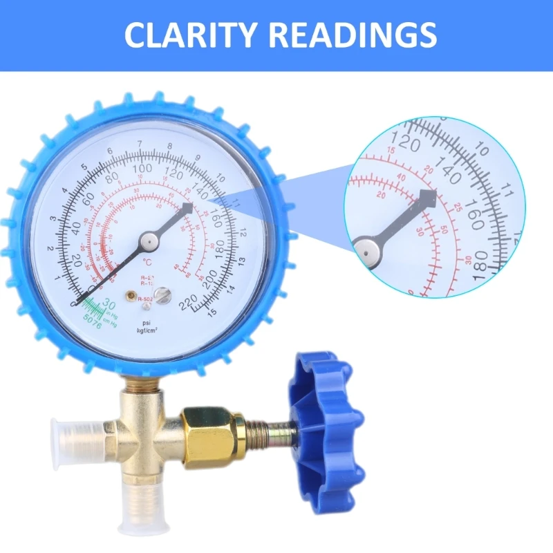 Industrial Pressure Gauge Explosionproof Pressure Meter Clear Disply Aluminum Manifolds Gauge fitting for R22/R134/R404 M4YD