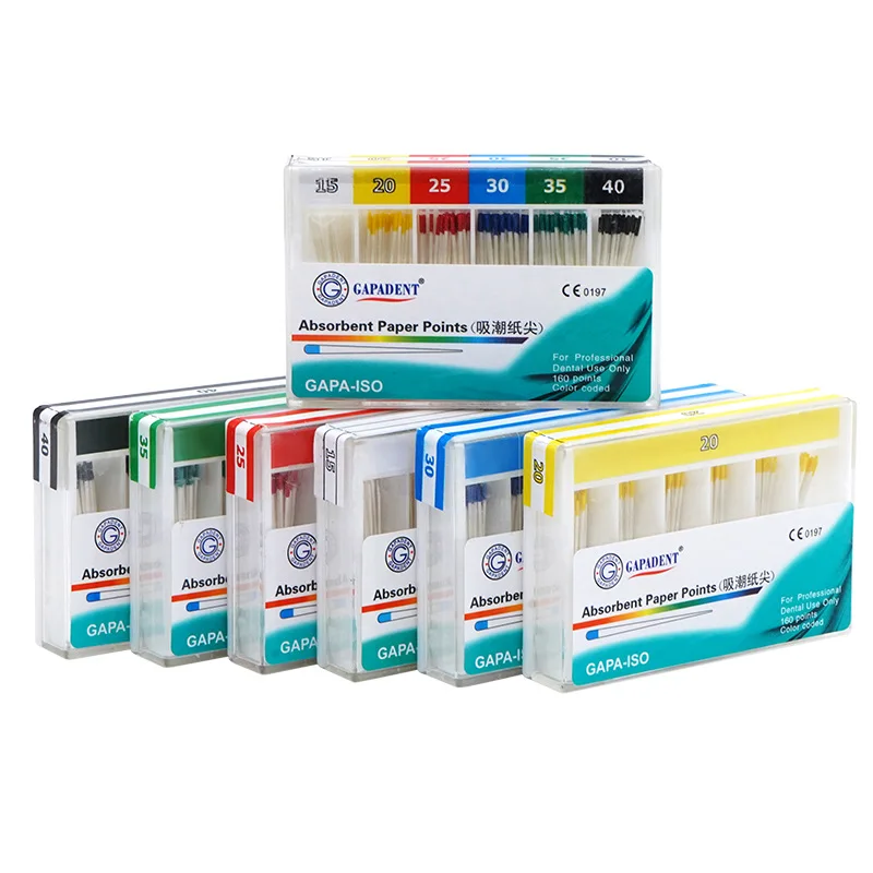 

160 шт./упак. впитывающая бумага со шкалой, стоматологическая эндодонтия, точки гуттаперчи, бумажные наконечники, материалы для стоматолога, инструменты 15 # -40 #