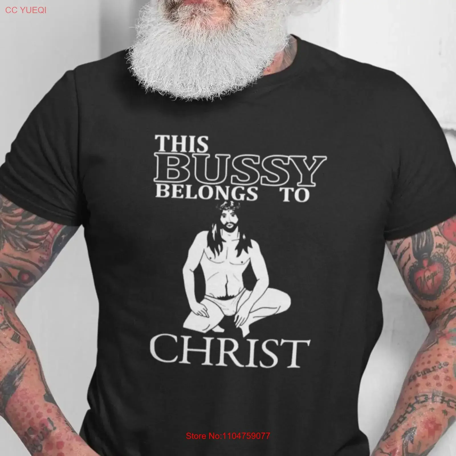 This Bussy Belongs to Christ T Shirt LGBT Pride Funny Jesus Trendy Meme Mens Joke Sarcastic Saying vintage Washed Stylish