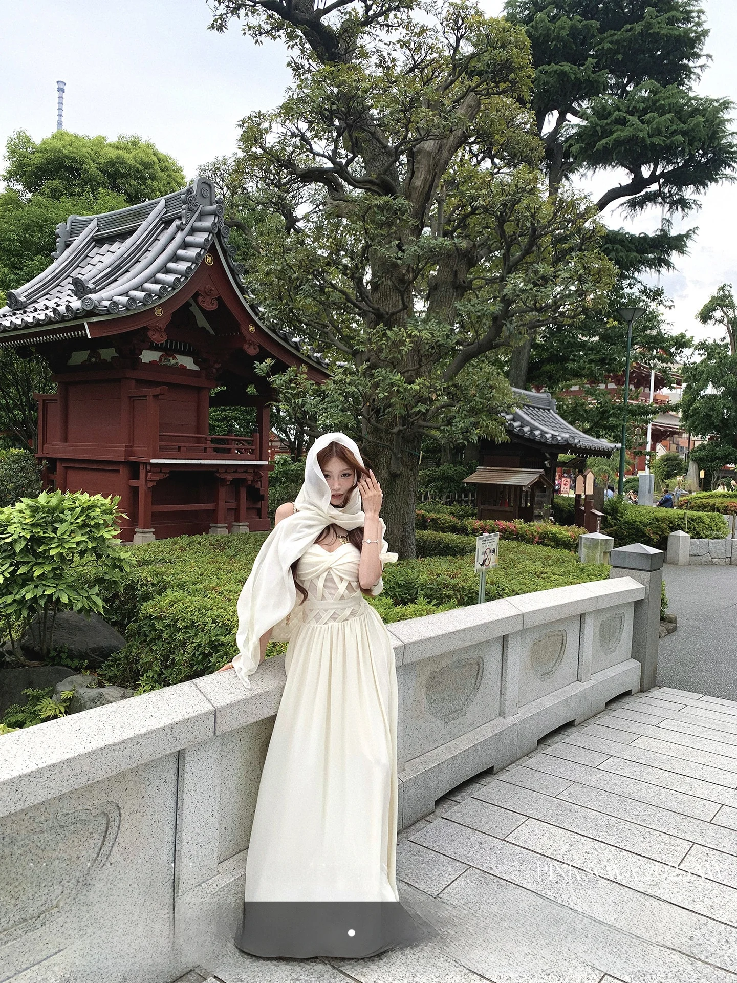 

Pinksoya Initial Snow Gauze Sweet And Spicy Tulle Dr with Chest Pad Summer Heavy Work Design Large Swing Long Dr