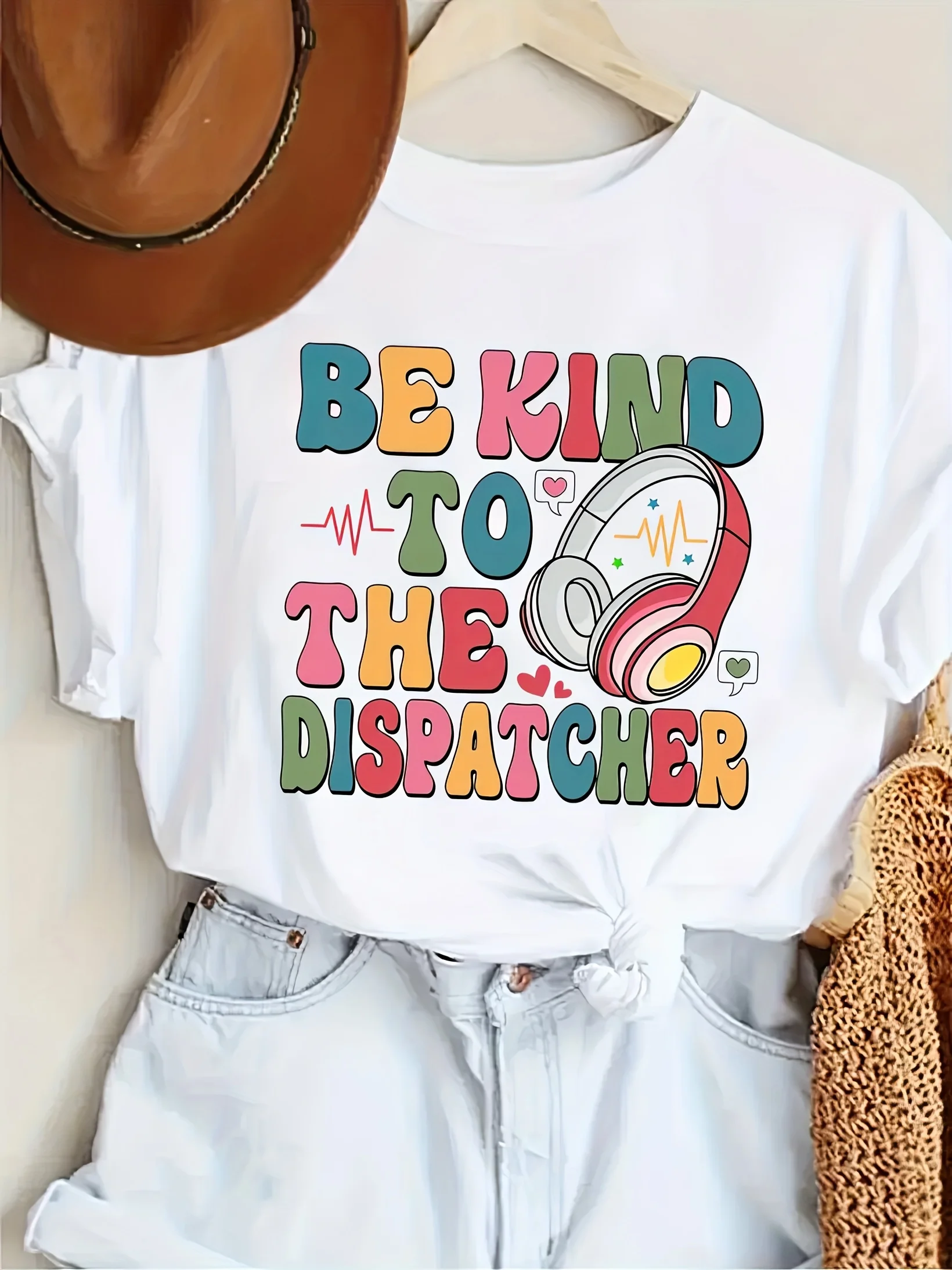 نوع المرسل الجرافيك طباعة الصيف الخريف الشتاء الرجال والنساء قصيرة الأكمام تي شيرت عادية فضفاض في الهواء الطلق الشارع الاتجاه #1