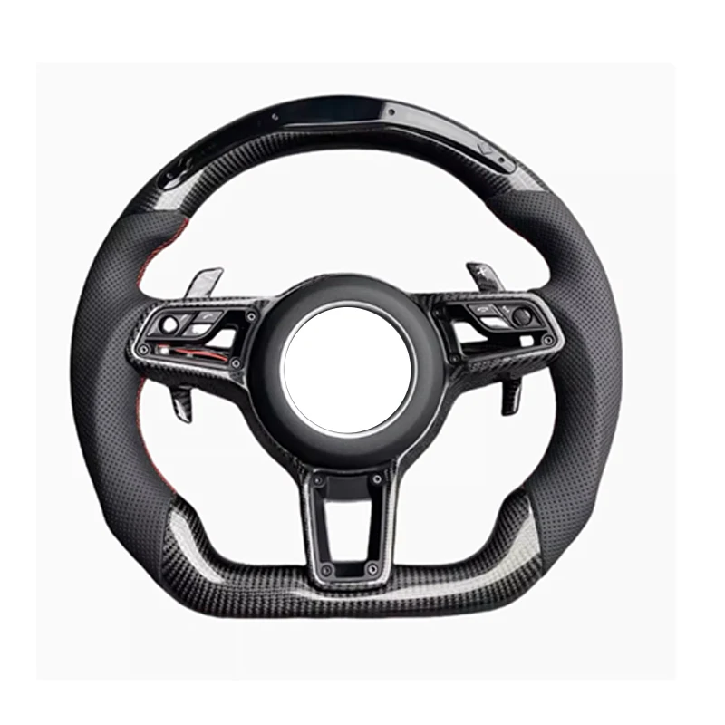 Custom Alcantara Led Carbon Fiber Steering Wheel to Fit for  911.2 971 959 718 Macan 911 Boxster GT Turbo Steering Wheel