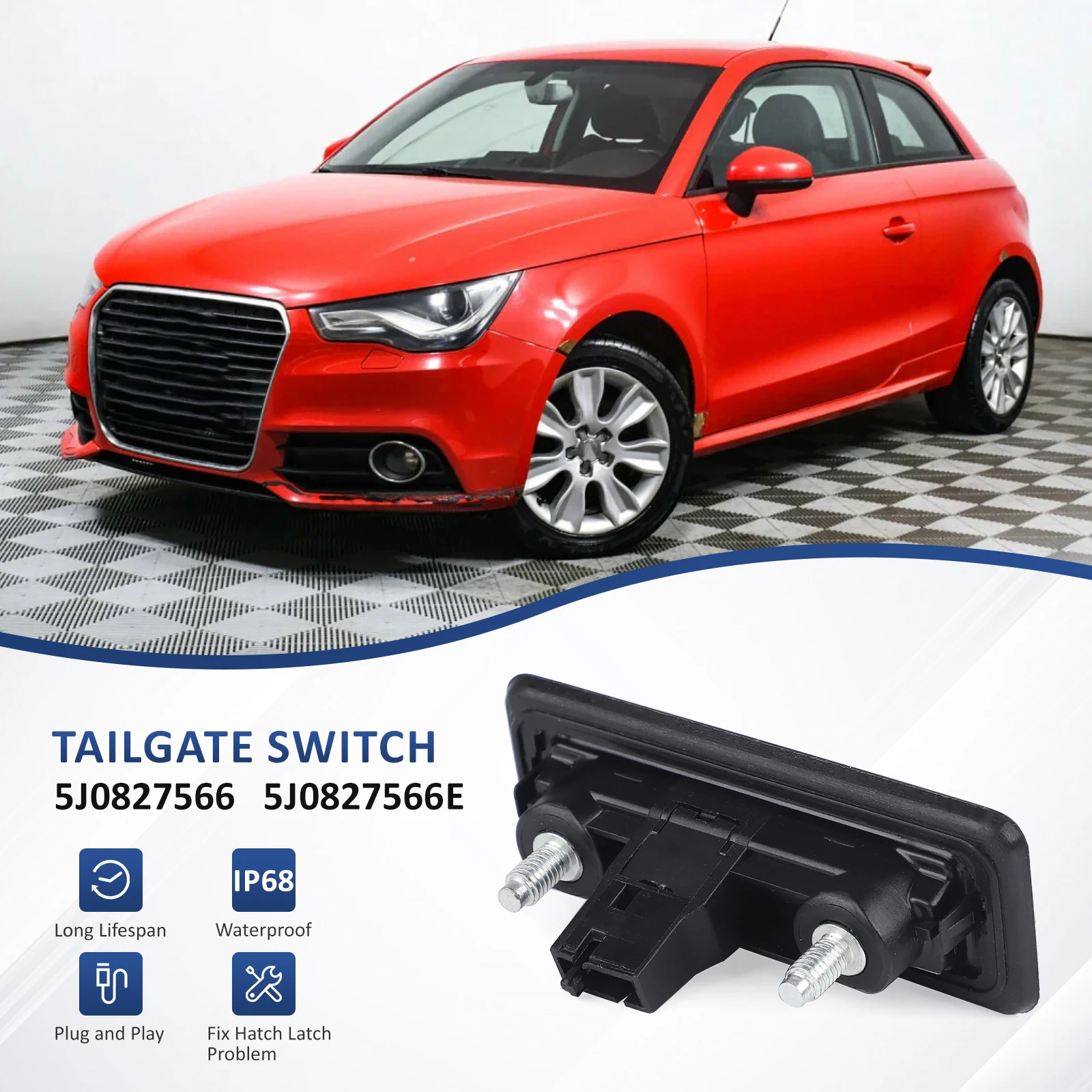 Poignée de verrouillage du couvercle du coffre arrière de voiture, interrupteur de hayon pour Audi A1 VW Golf V Skoda Superb Fabia Roomster Yeti 5J0827566E,5J0827566