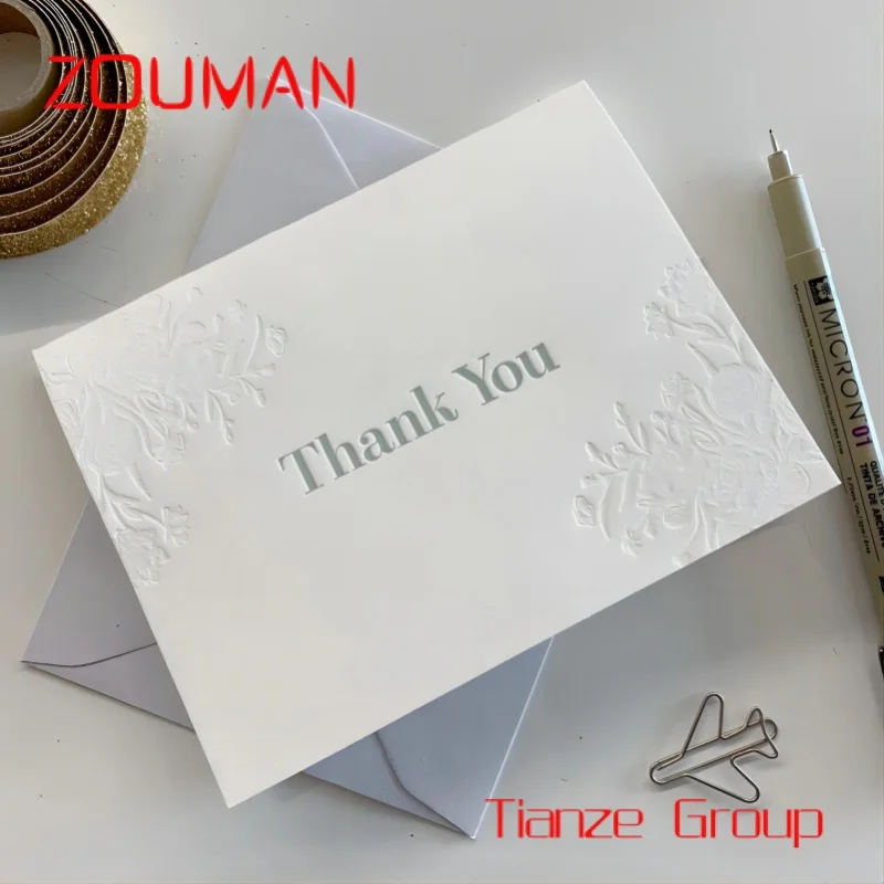 Custom , Custom embossed business card different fancy style embossed printing thank you card