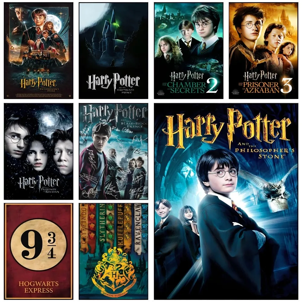 1PC Movies H-Harry PPotter Poster Self-adhesive Art Waterproof Paper Sticker Coffee House Bar Room Wall Decor