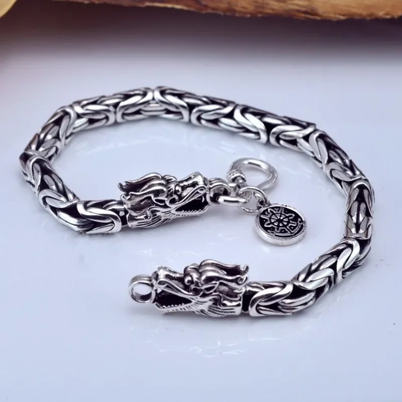 

MAYONES New S925 Pure Silver Bracelet For Man Vintage Men'S Handmade Faucet Personalized Fashion Jewelry Free Shipping
