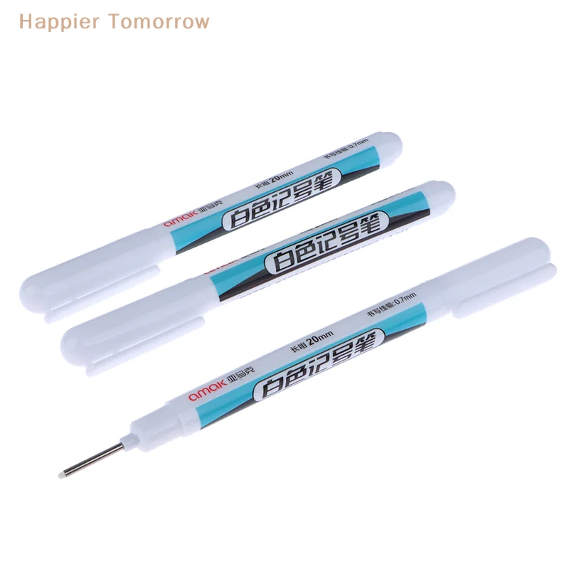 White Permanent Marker Pens 3Pcs Paint Markers For Wood Rock Plastic Leather Glass Stone Metal Art Supplies