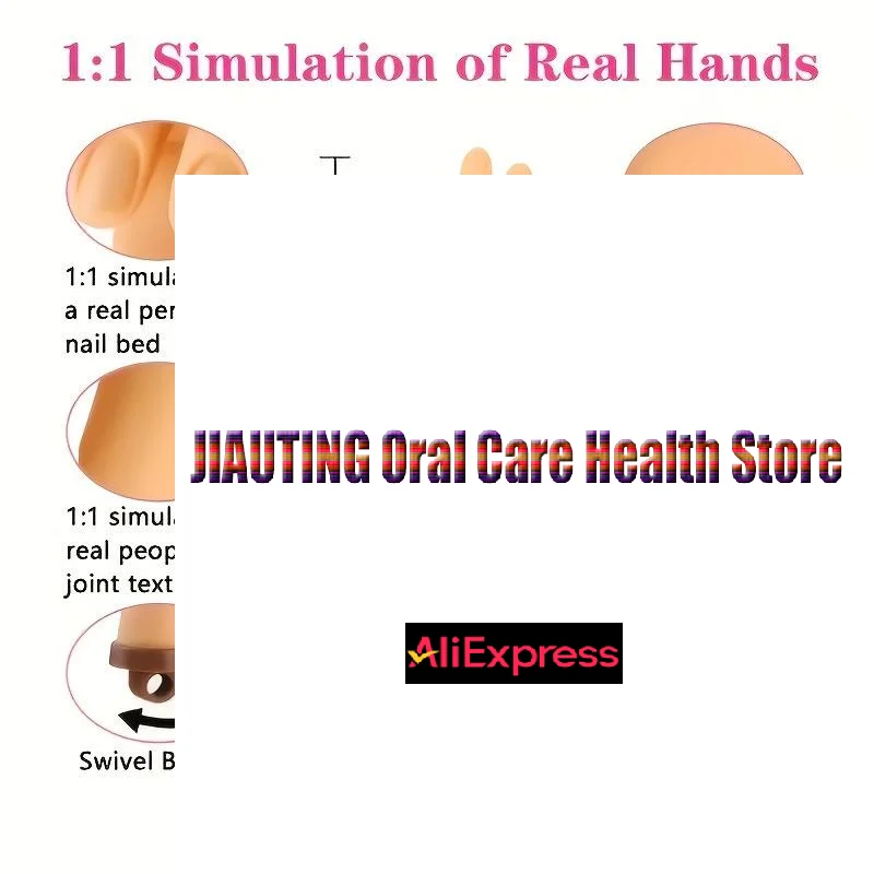 

Hand Model Nail Art Fake Hand Flexible Soft Adjustable Plastic Finger Practice Prosthetic Model Manicure Training Display Tool