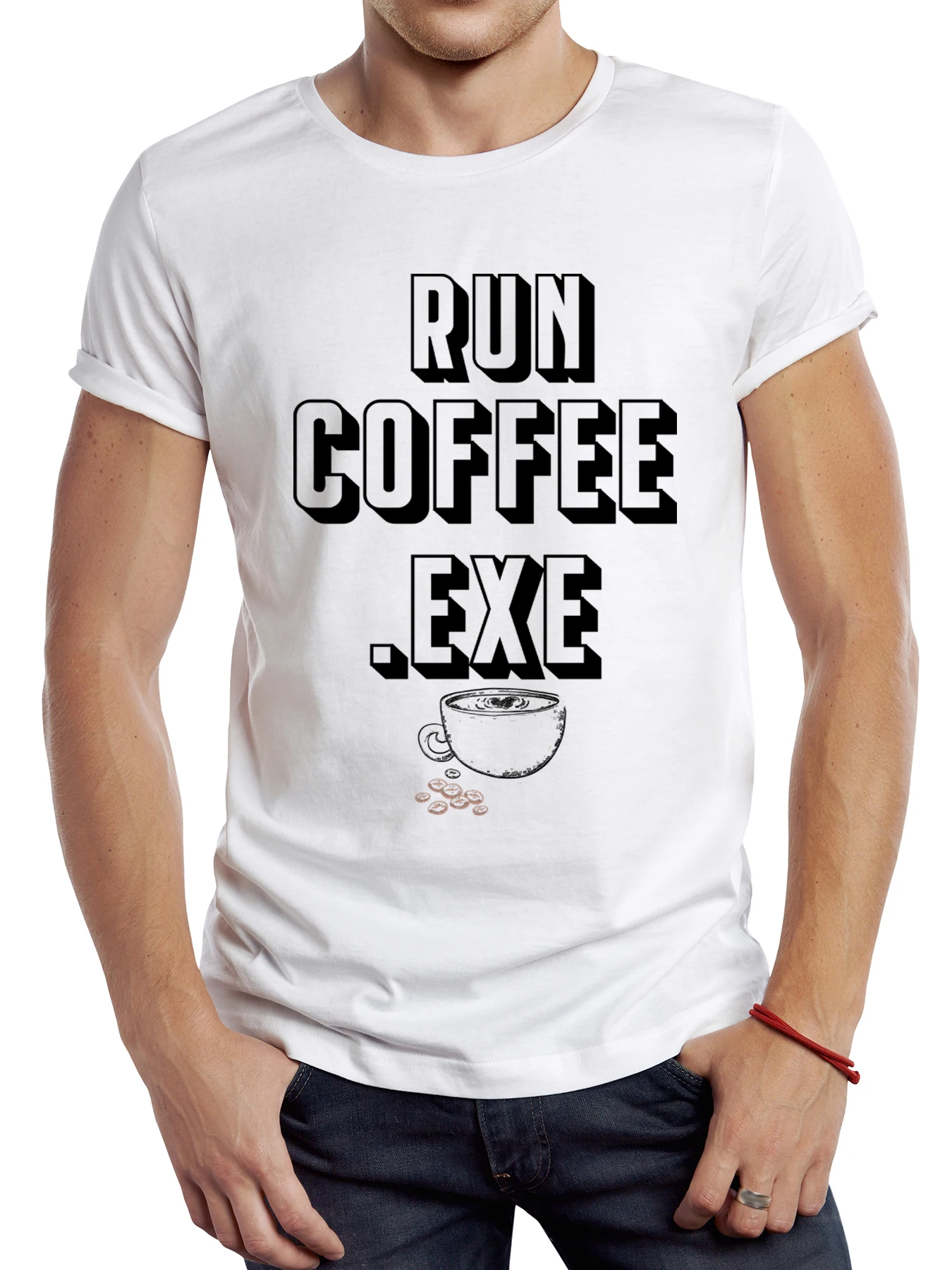 

FPACE Coder's Coffee Men T Shirt Graphic Run Cloth Casual Male Tops Hipster Retro Letters Printed Tee