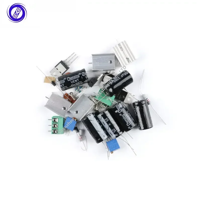 DIY LM317/LM337 Kit Power Module Verstelbare Spanningsregelaar Schakelaar Resetbare Zekering Elektrolytische Condensator Board DC1.25-37V