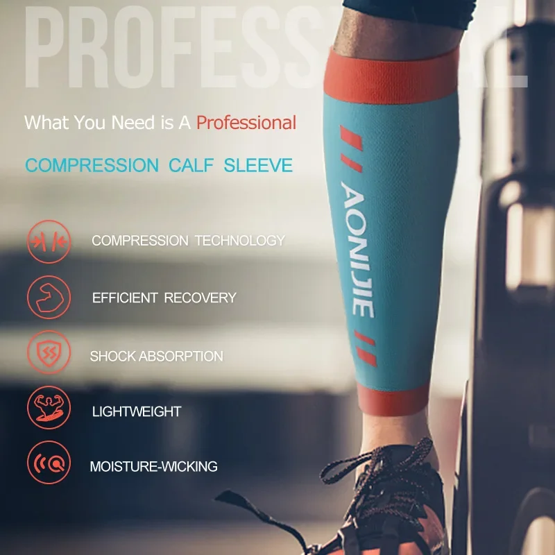 AONIJIE E4405 Knit Compression Leg Calf Sleeves Socks Shin Splint Support Relief for Running Jogging Marathon Hiking Soccer