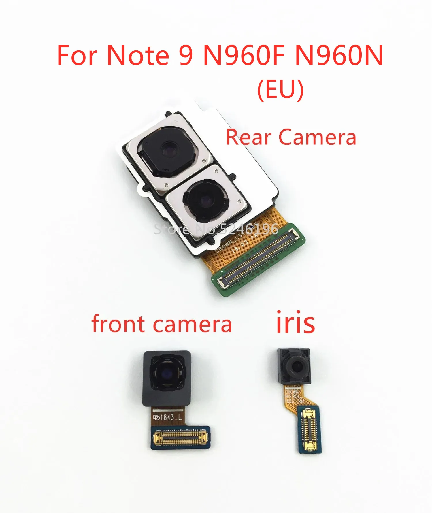 1pcs Back big Main Rear Camera front camera Module Flex Cable For Samsung Galaxy Note 9 Note9 N960F N960FD N960N Replace Part