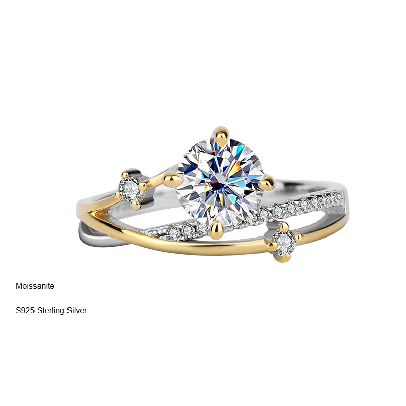 

Женское кольцо с муассанитом 1 карат, серебро 925 пробы, лабораторный бриллиант VVS1, кольцо с одним камнем, обручальное и свадебное кольцо, ювелирное изделие