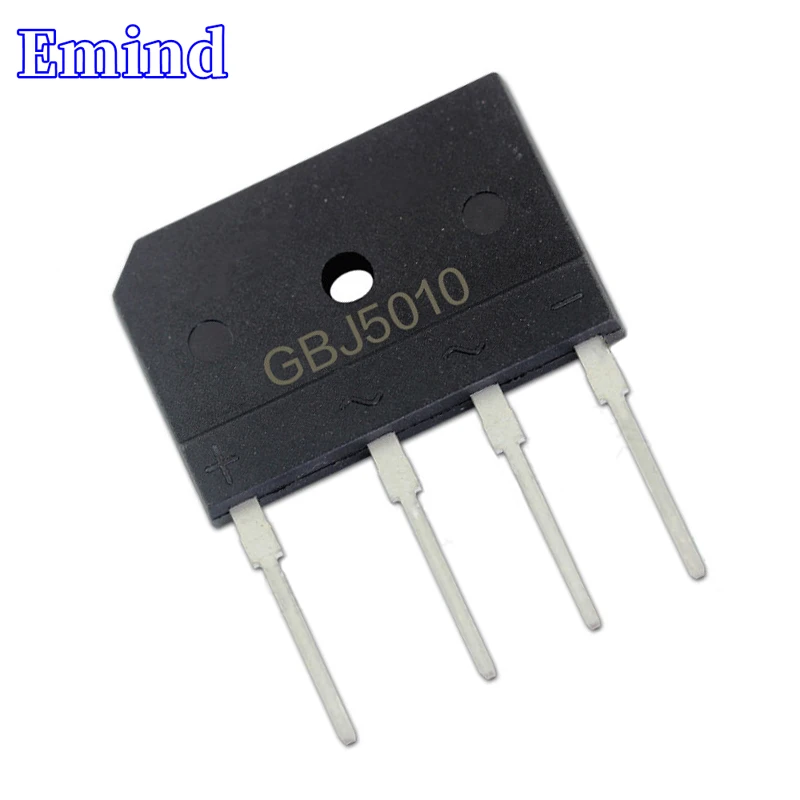 10/20/50/100/200Pcs GBJ5010 Bridge Rectifier GBJ50M Bridge Stack 50A/1000V GBJ Footprint Flat Bridge Cutable Foot