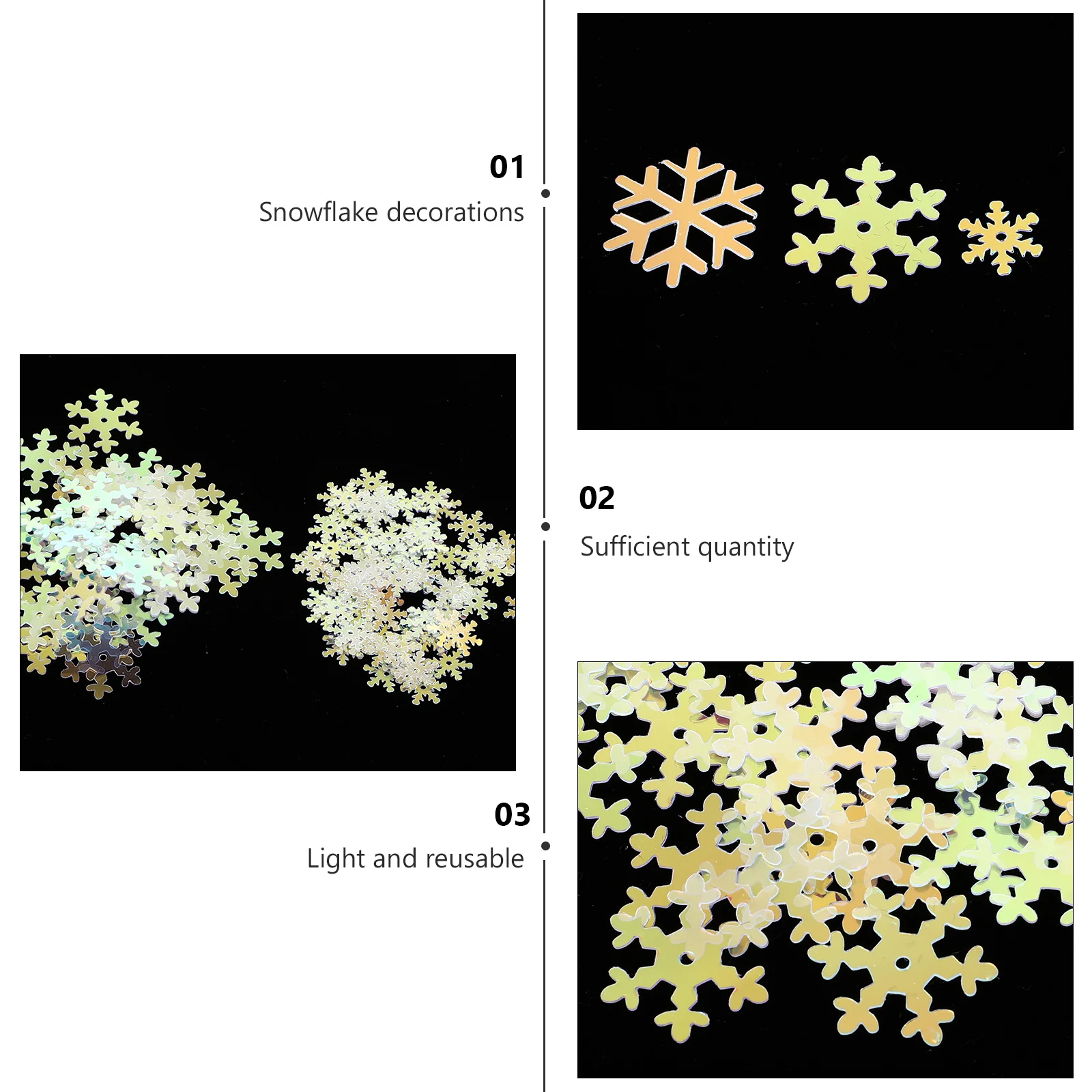 قطع ندفة الثلج البلاستيكية البيضاء زينة ندفة الثلج عيد الميلاد لوازم شجرة عيد الميلاد الديكورات #2