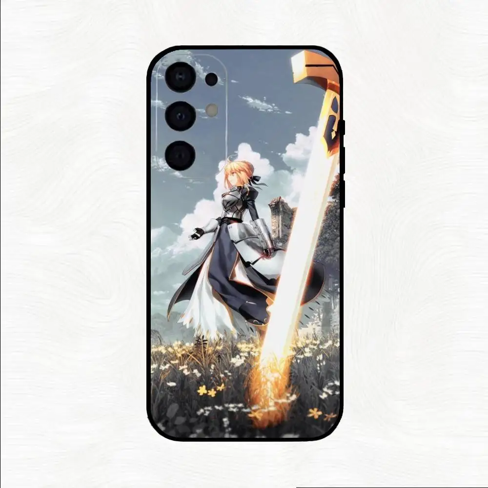 S-Saber Fate Fanart Handyhülle für Samsung S25, S24, S21, S22, S23, S30, Ultra, S20, Plus, andere weiche schwarze Hülle